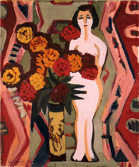 Ernst Ludwig Kirchner Still life with sculpture Norge oil painting art